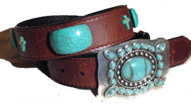 Brown Ladies belts with Turquoise Stones by SSM� Belts