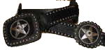 Black Hair Cowhide with Leather Rosets and stars with Black Stone Accent by SSM� belts.