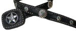 Black Cowhide with Turquoise accented conchos by SSM� Belts.